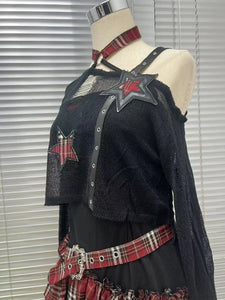 Hot Fashion 2-Pce  Blouse + Chic Irregular Dress