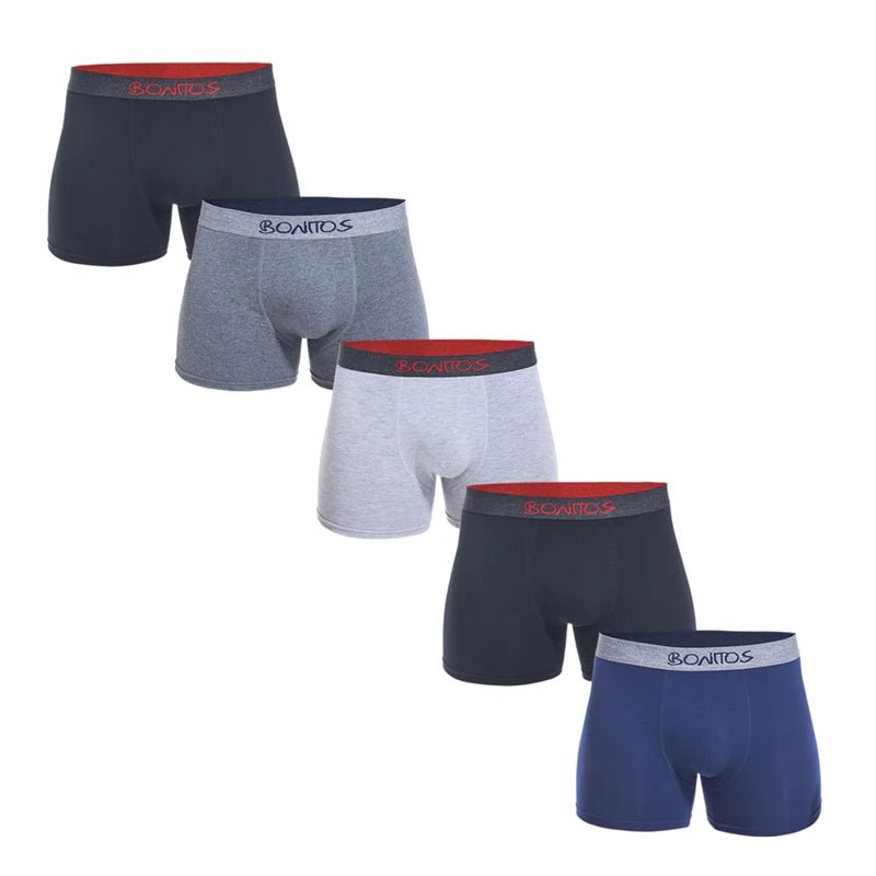 BONITOS Men's Cotton Printed Boxer Shorts Set (5 - Pair)