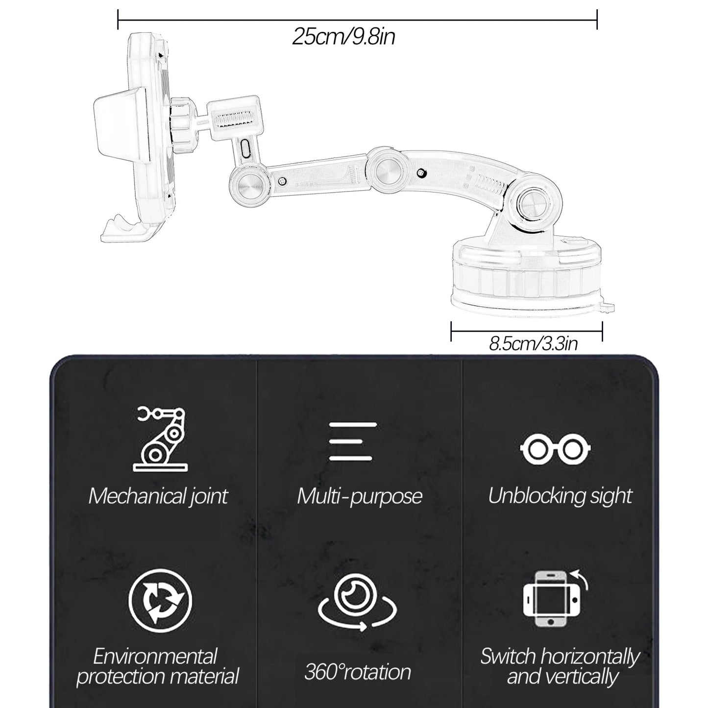 360 Rotation Universal Cell Phone Holder Stand