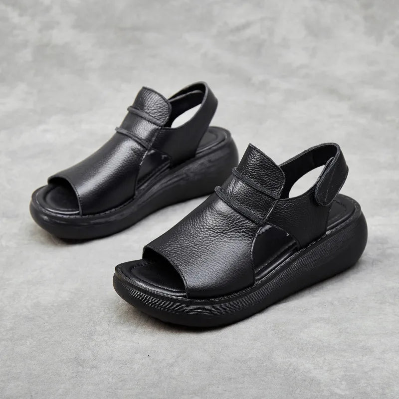 Women’s Genuine Cow Leather Platform Gladiator Sandals