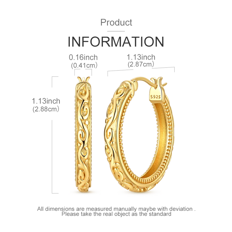 925 Sterling Silver CZ Zircon Gold-Plated Hoop Earrings – Sparkling Minimalist Jewelry
