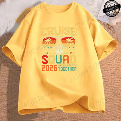 Women’s Cruise Squad 2026 Graphic T-Shirt – Casual Short Sleeve Vacation Tee