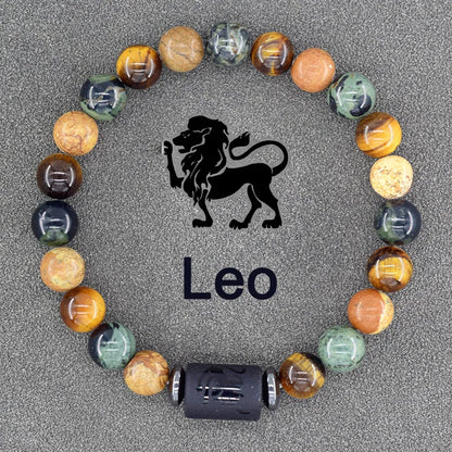 12 Zodiac Sign Constellation Beaded Charm Bracelet