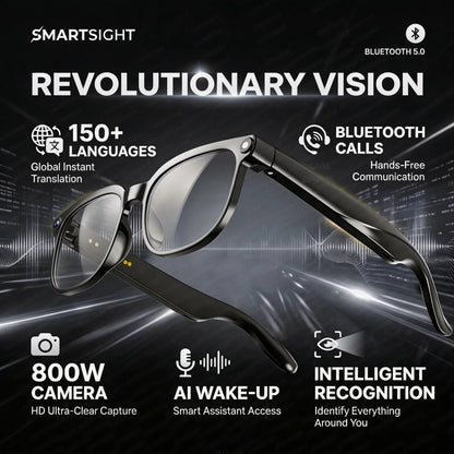 4K 8MP Smart Glasses w/HD Camera 150+Language Translation
