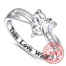 Huitan Heart-shaped Cluster Ring 925 Sterling Silver Sparkling Cubic Zirconia