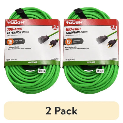 2-Pack 16AWG 100ft Outdoor Extension Cord