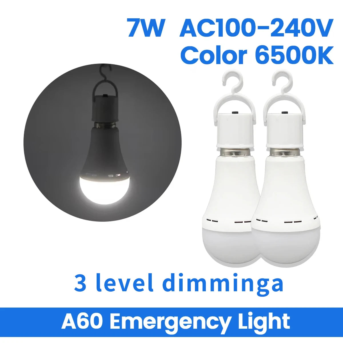 Rechargeable Emergency LED Light Bulb E27 – 1500mAh Power Outage Battery Backup Lamp