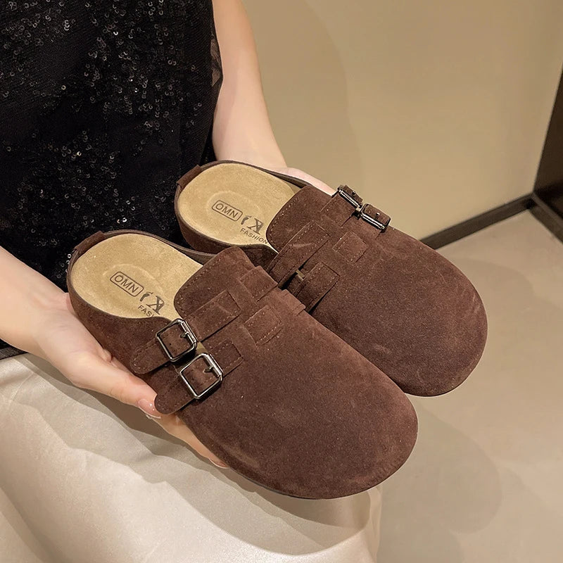 Crestar Unisex Faux Suede Cork Footbed Clogs & Mules
