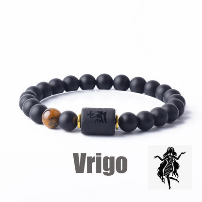 12 Zodiac Sign Constellation Beaded Charm Bracelet