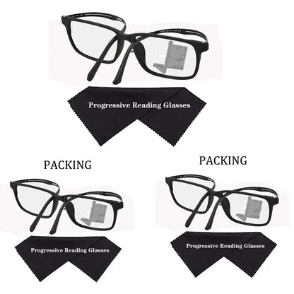 Unisex Progressive Reading Glasses - Anti-Blue Light Titanium Frame Eyewear