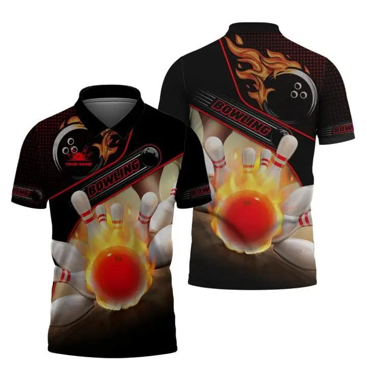 Custom Name Bowling Graphic Polo Shirt