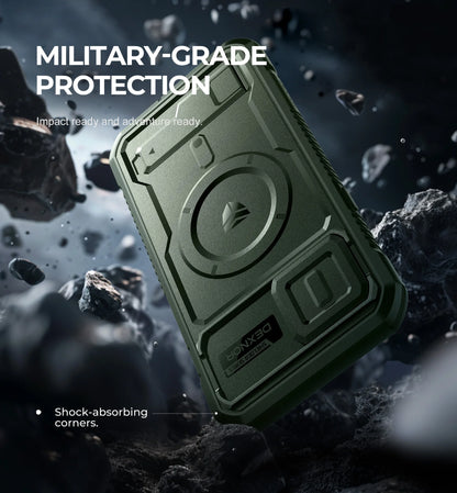 Heavy-Duty Rugged Armor Case with Kickstand & Camera Cover for iPhone