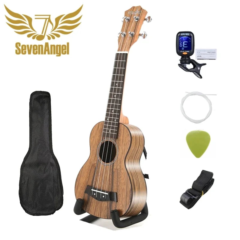21-Inch Soprano Ukulele Starter Kit - Mahogany Wood & Nylon Strings