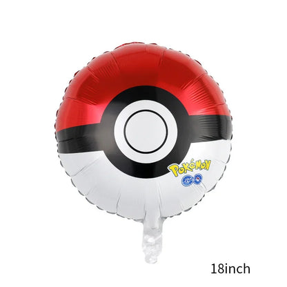 Pokemon Pikachu Theme Aluminum Foil Balloons Set, Anime Birthday Party Decoration Props