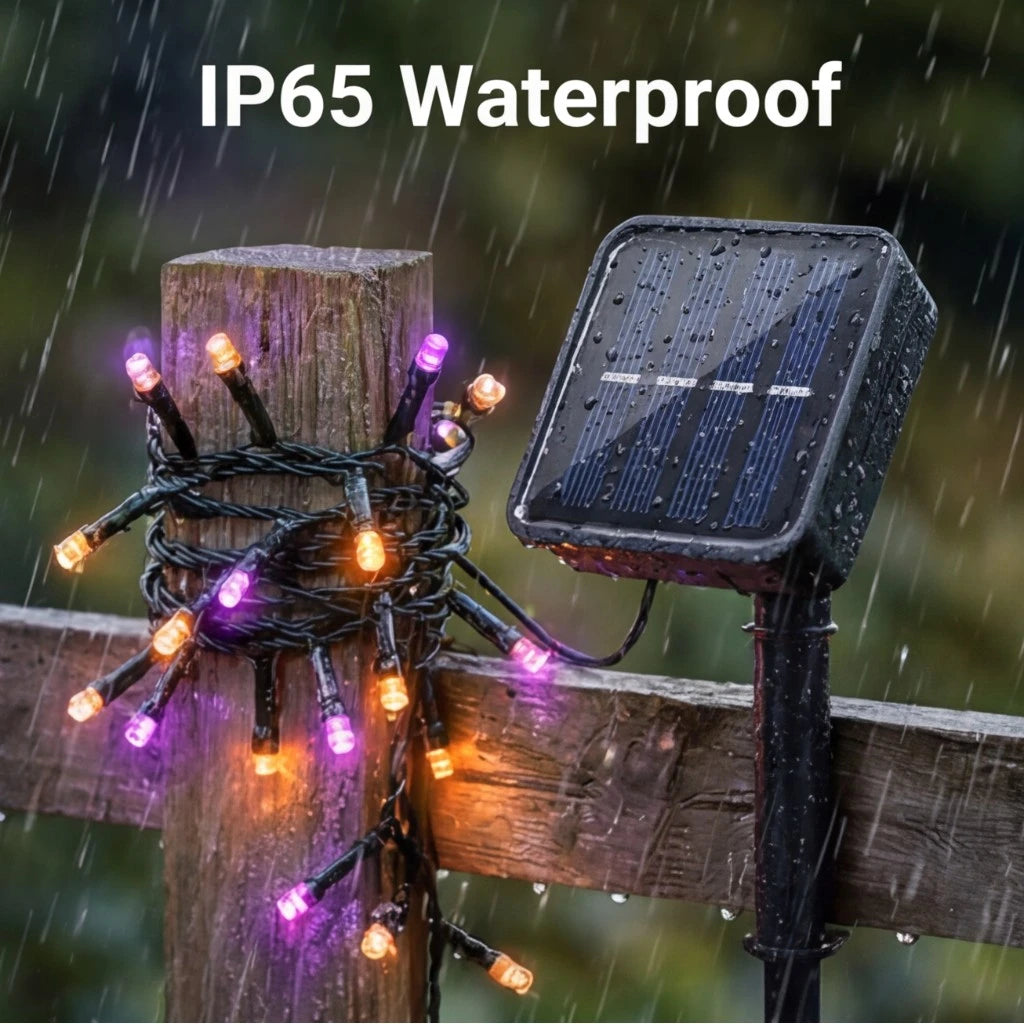 LED Solar Powered Outdoor Fairy String Lights - IP65 Waterproof 8 Modes Decoration
