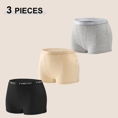 FINETOO Women’s High-Rise Seamless Cotton Boyshort Panties (3-Pack)