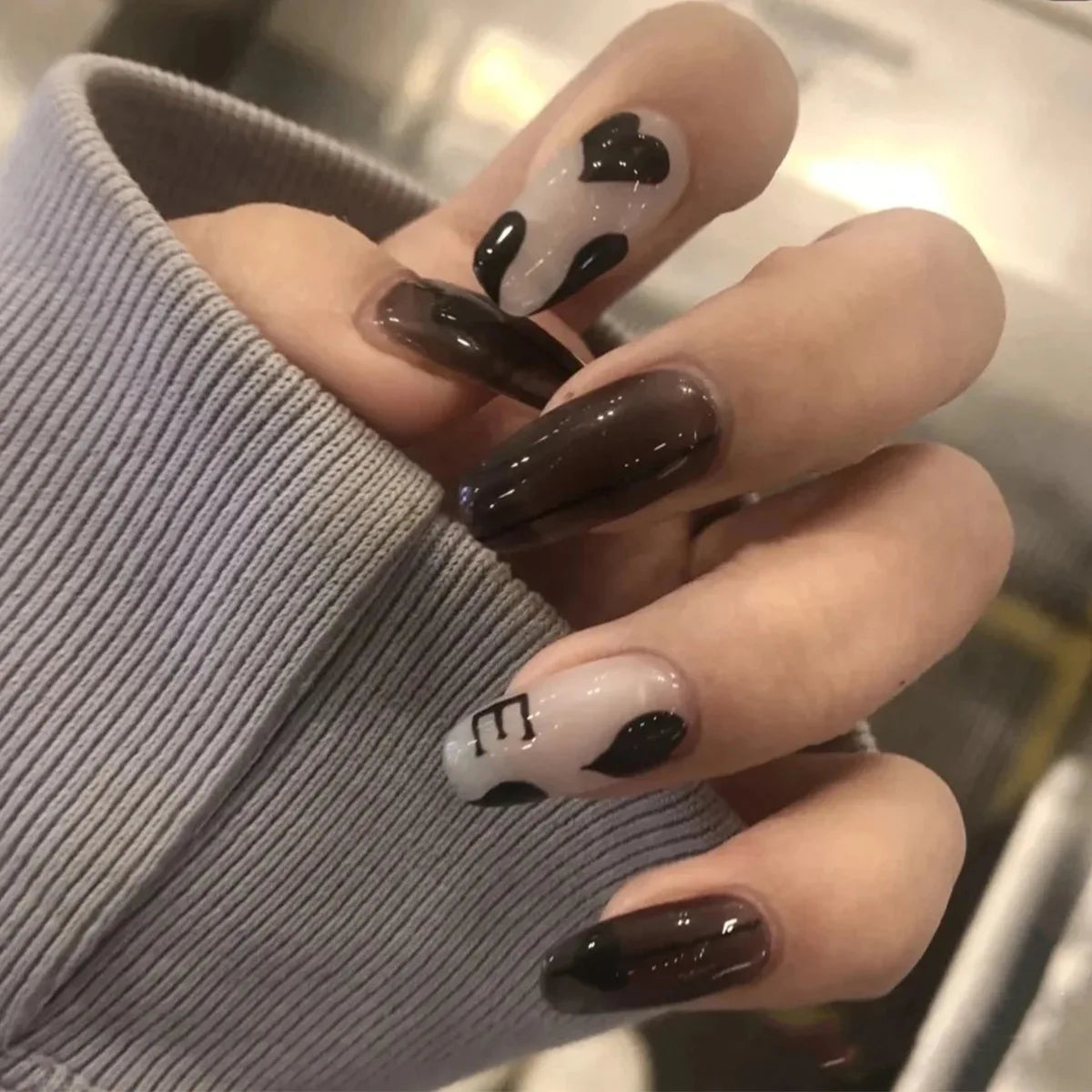 24pcs Mid Length Removable Wear Full Cover Nails
