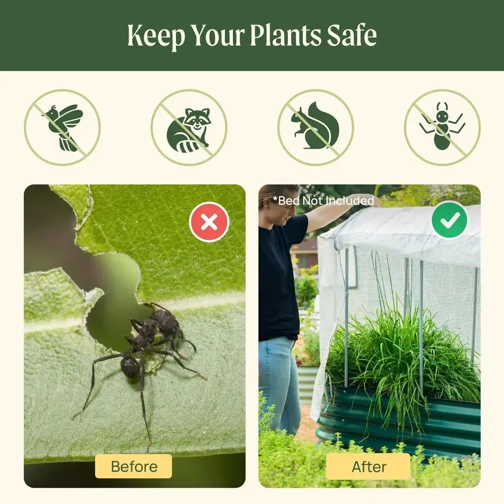 All-Weather Garden Frost Cover System (2-Pack) – Raised Bed Greenhouse Cover