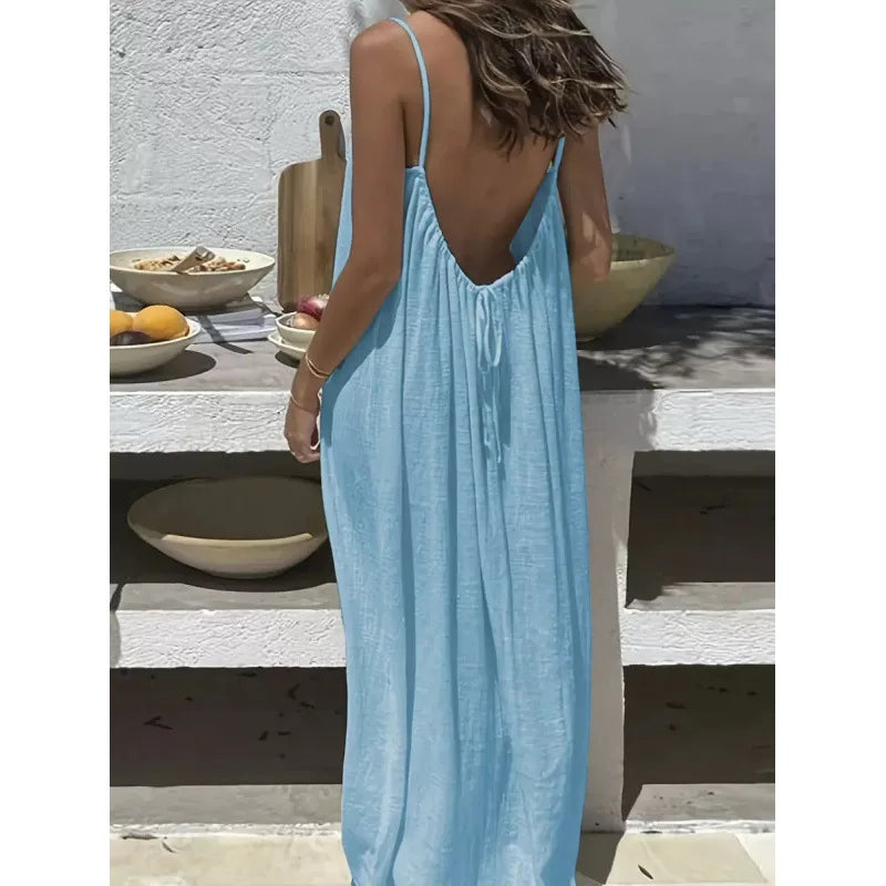 Strapless Backless Long Loose Dress