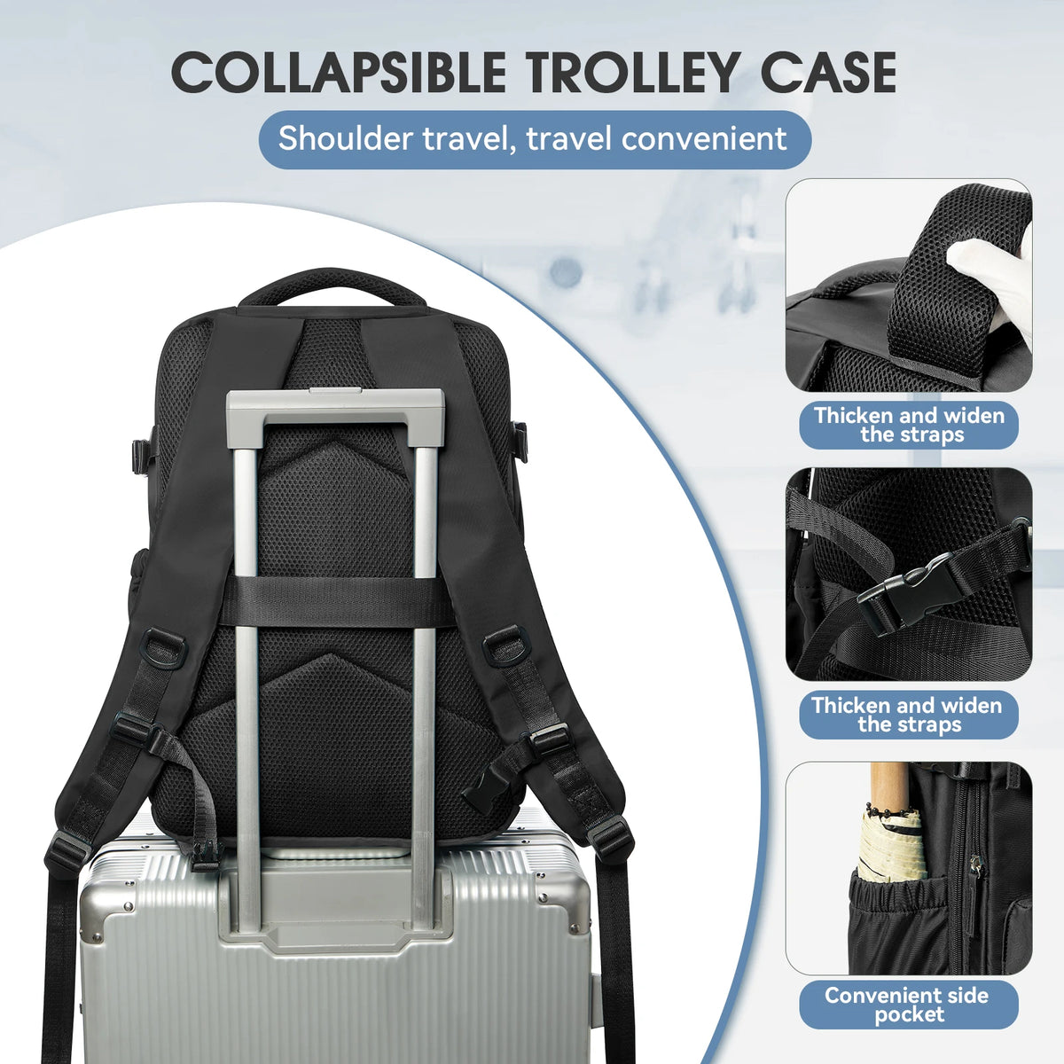 Vacuum Compression Expandable Travel Backpack & Laptop Bag