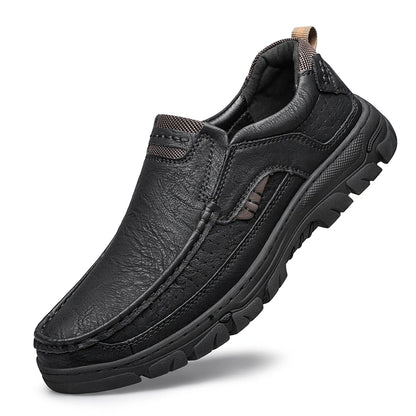 Men’s Classic Leather Slip-On Loafers – Lightweight Casual Driving & Dress Shoes