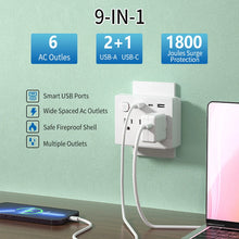 9-in-1 Function 4 Power Output 2 USB-A and 2 USB-C Slots With Surge Protection