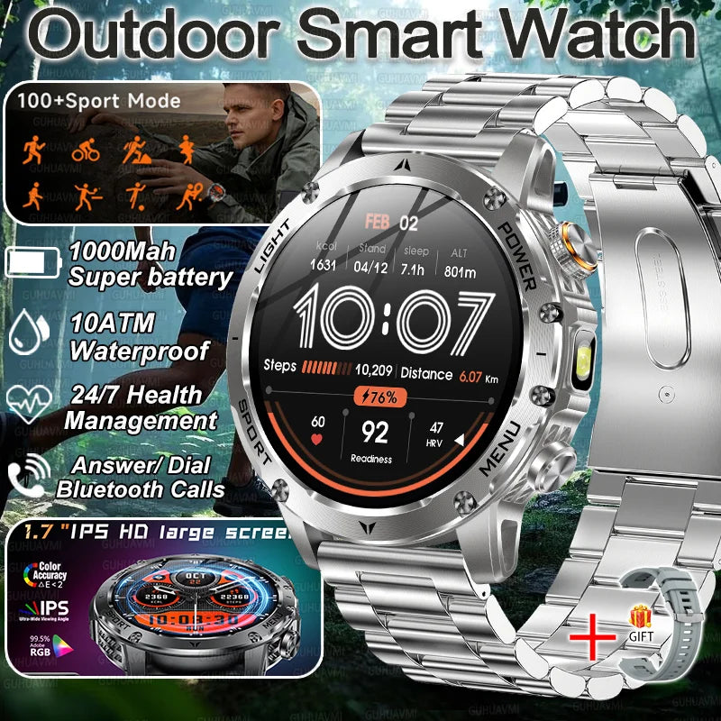 Military Smart Watch 1000Mah Battery