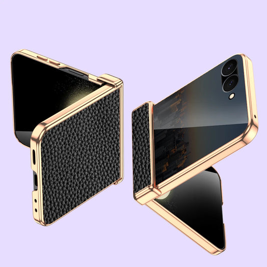 Luxury Genuine Cowhide Leather Case for Samsung Galaxy Z Flip Series