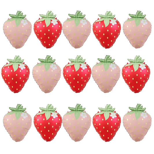 Multipack Strawberry Aluminum Film Birthday Balloons