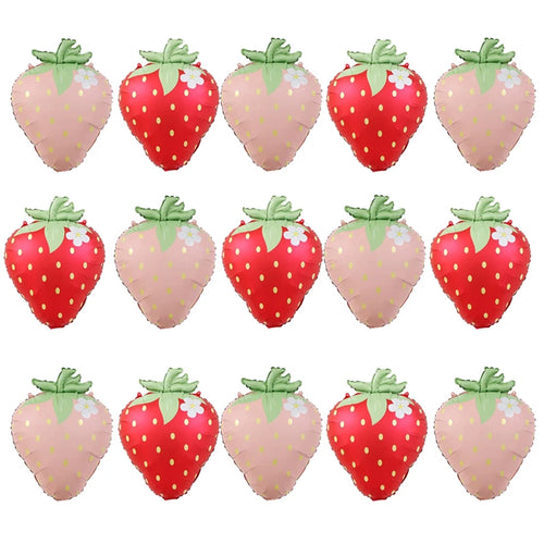 Multipack Strawberry Aluminum Film Birthday Balloons