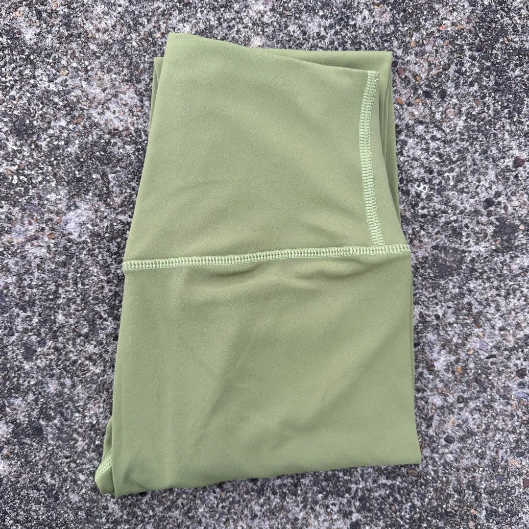 Solid Color High Waist Leggings with Pocket