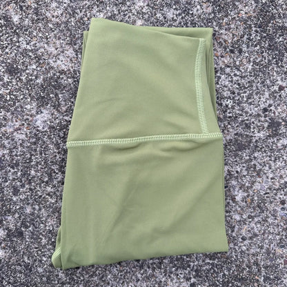 Solid Color High Waist Leggings with Pocket