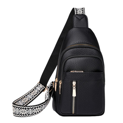 Faux Leather Crossbody Chest Bag