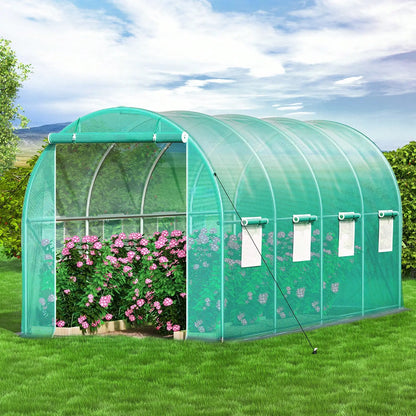 Walk-In Tunnel Outdoor Greenhouse with Galvanized Steel Frame