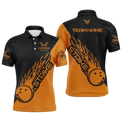 Men's Custom Name Bowling Graphic Polo Shirt