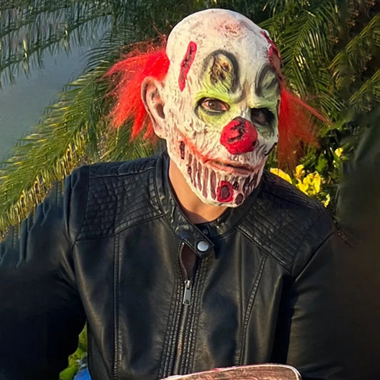 Scary Halloween Evil Clown Latex Full Face Mask