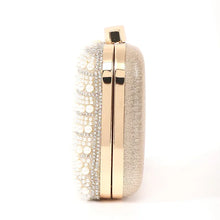 Elegant Fashionable Beaded Clutch Bag with Long Chain