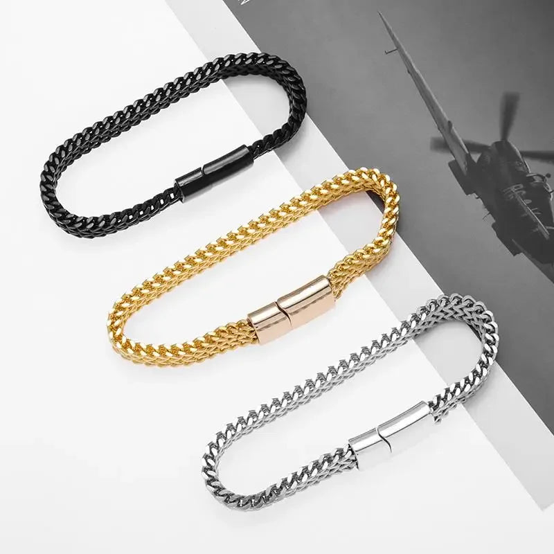 Versatile Stainless Steel Chain Bracelet