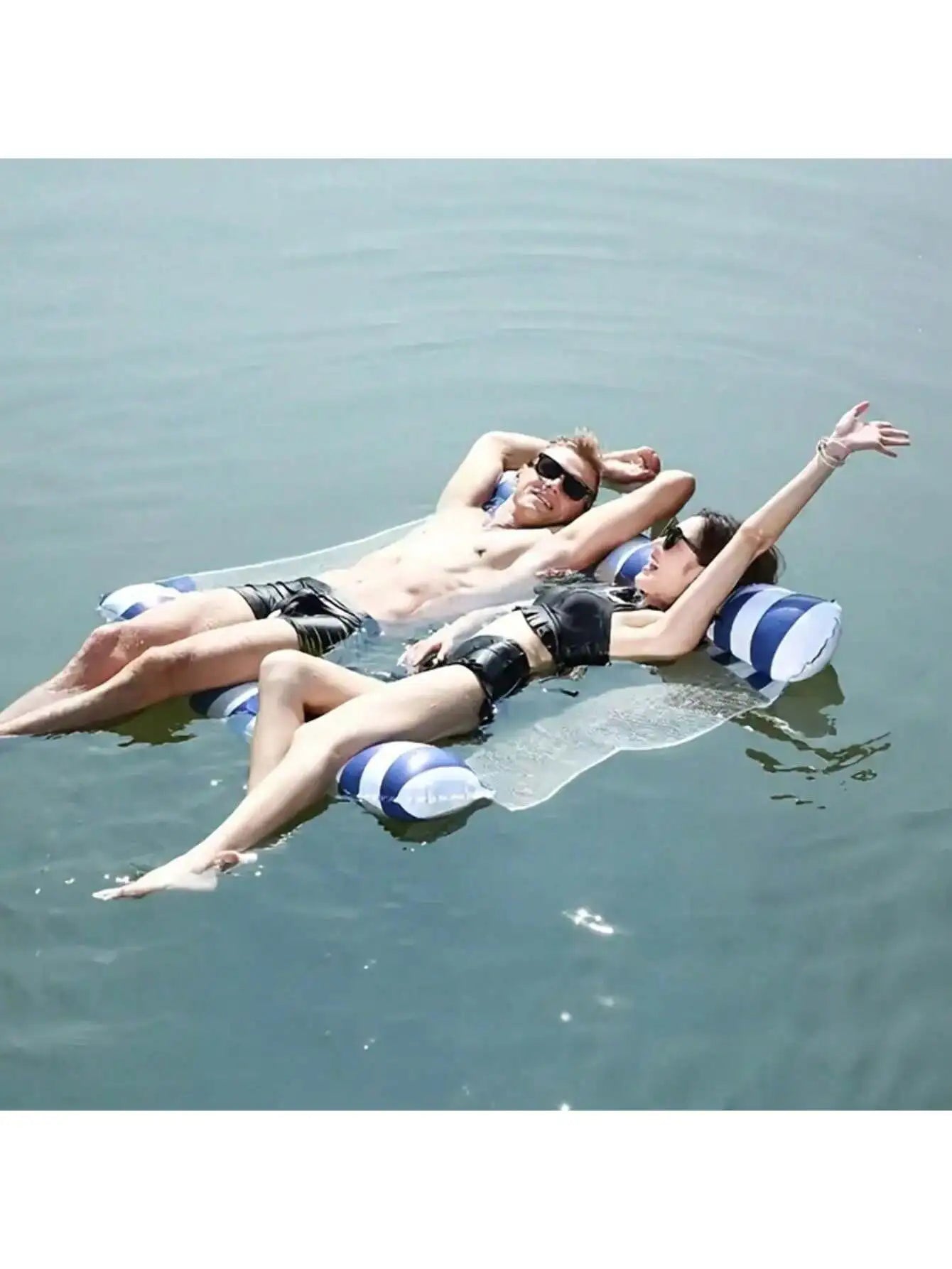 2-in-1 Inflatable Water Hammock & Double Pool Float Lounger