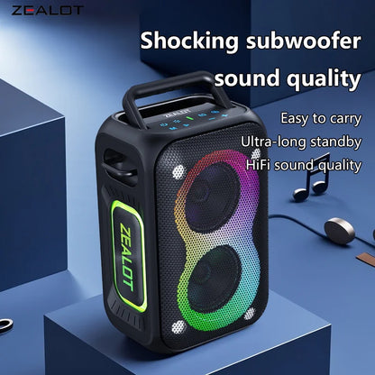 ZEALOT PT02 60W Portable Wireless Party Speaker with Dynamic RGB Lights