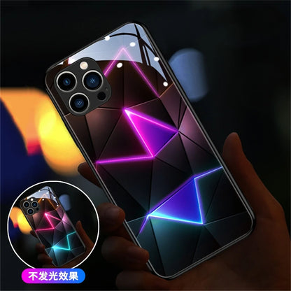 Geometric LED Light Glowing Luminous Phone Case For Samsung