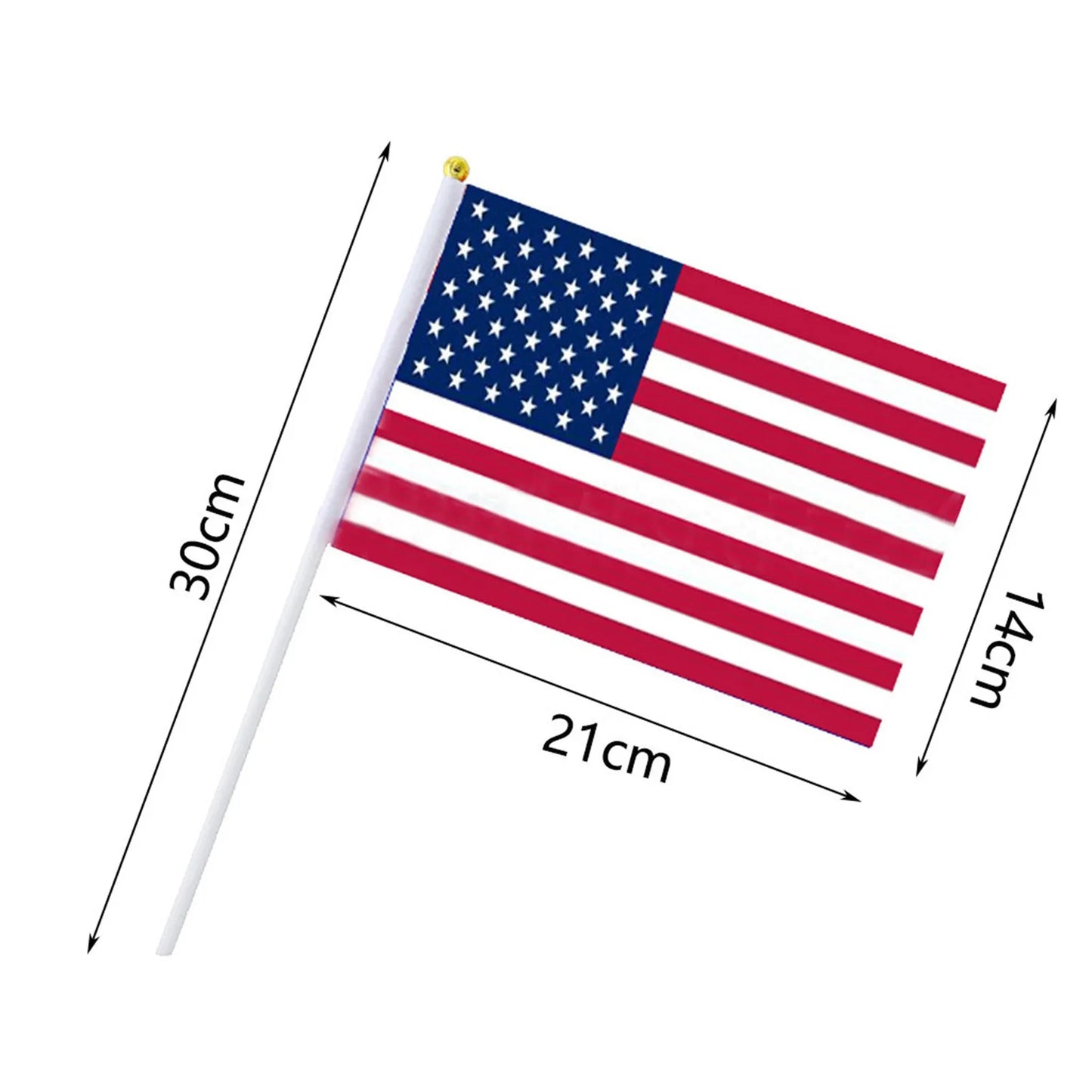 50-Piece Handheld Mini American Stick Flags (5.5" x 8.2")
