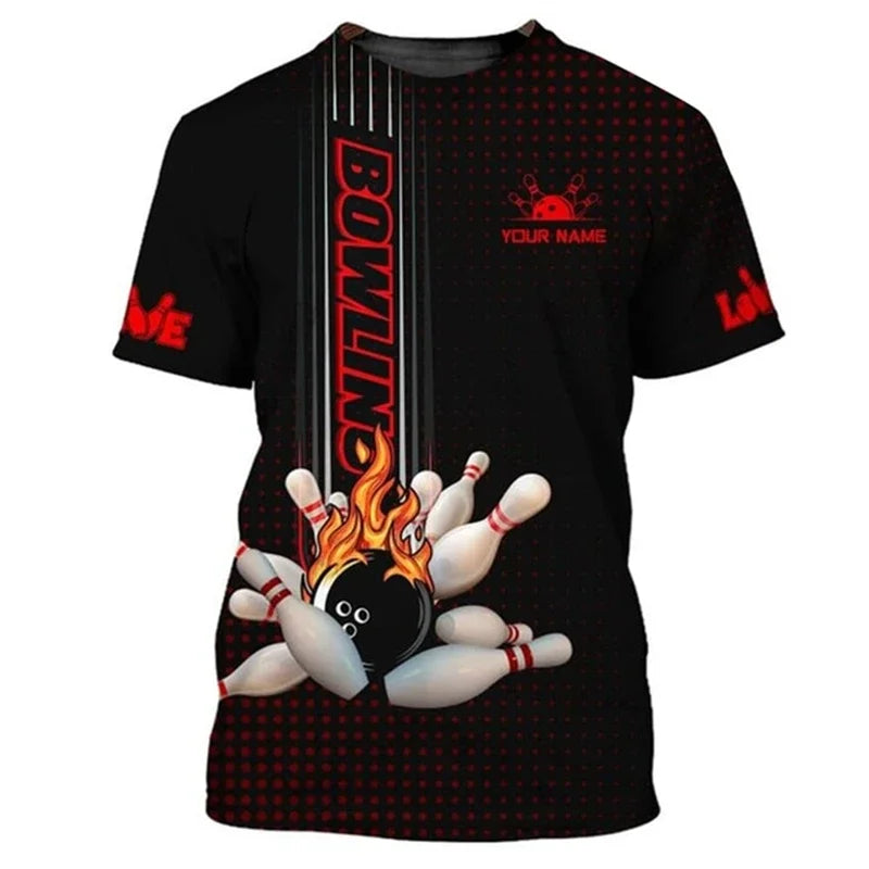 Men's Custom Name Bowling Pins Performance Jersey Shirt