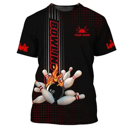 Men's Custom Name Bowling Pins Performance Jersey Shirt