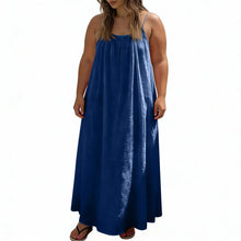 Backless Casual Solid Color Loose Fitting Sleeveless Dress