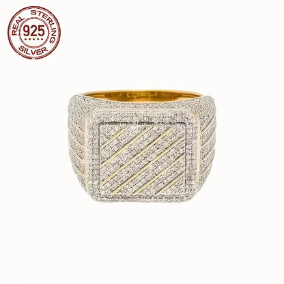 3Ct Round Cut 925 Sterling Silver Pinky Cluster Ring