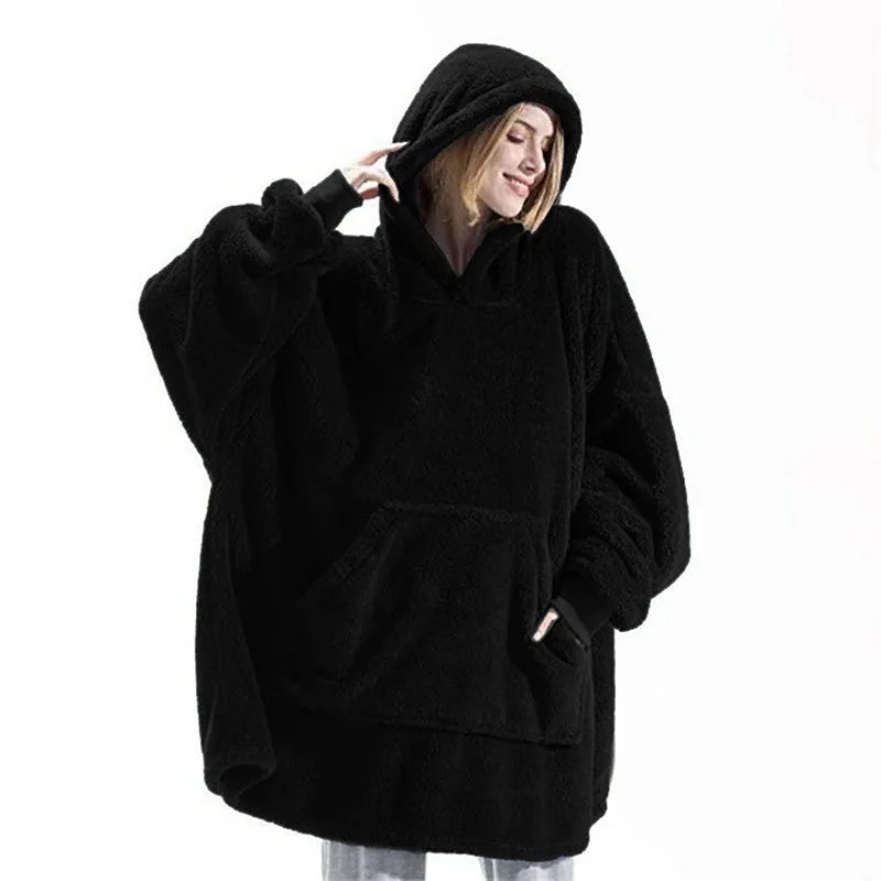 Unisex Oversized Plush Fleece Blanket Hoodie
