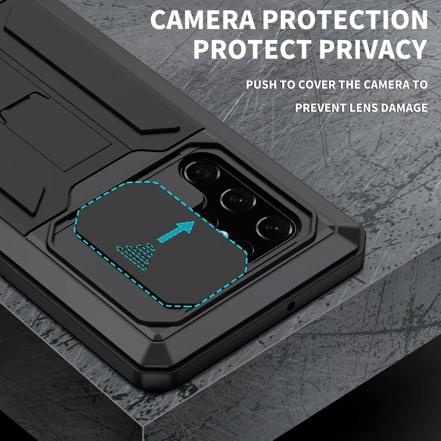 Military Grade Rugged Case for Samsung Galaxy S Series with Kickstand & Camera Cover