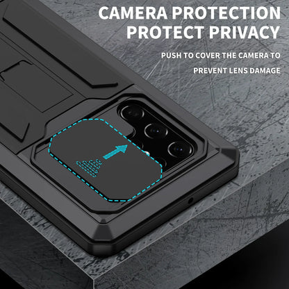 Military Grade Rugged Case for Samsung Galaxy S Series with Kickstand & Camera Cover