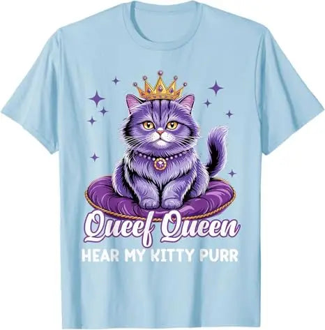 Funny "Queef Queen Cat" Adult Humor Graphic T-Shirt